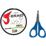 Шнур DAIWA J-Braid Grand X8E-W/SC 135м 0,18мм Island Blue + ножницы 40002628